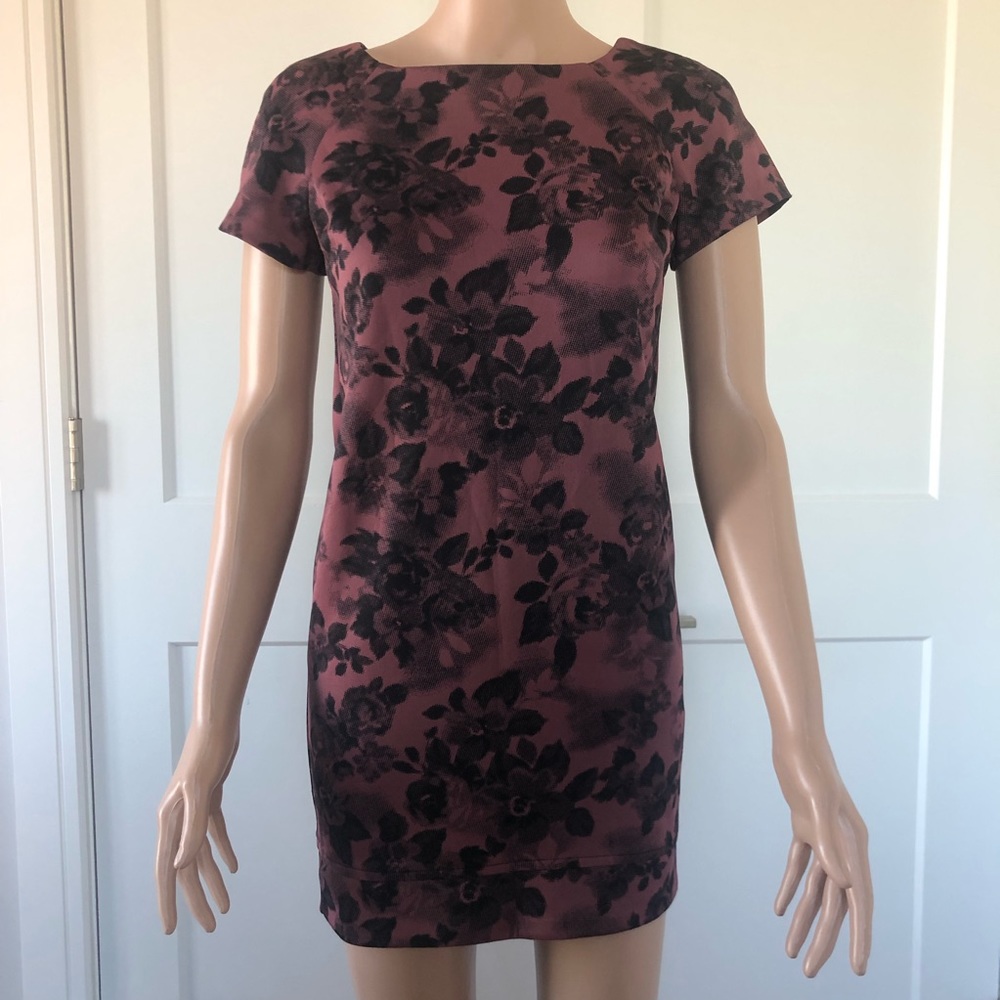 Necessary Objects Purple Black Floral Mini Dress XS